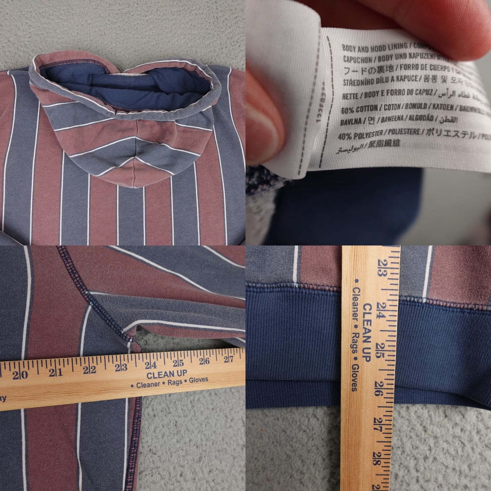 Abercrombie & Fitch Abercrombie & Fitch Hoodie Mens Large Multicolor Striped Fleece Hooded Pullover Sweatshirt Size US L / EU 52-54 / 3 - 8 Thumbnail