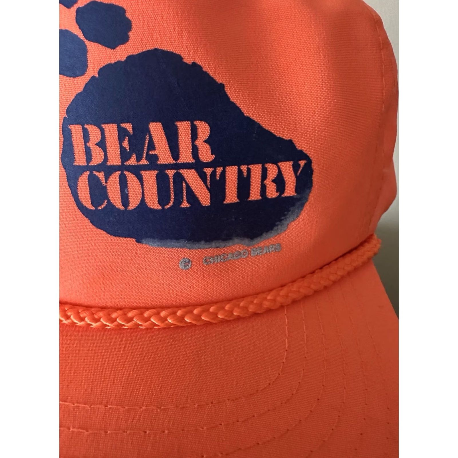 NFL VINTAGE Chicago Bears Hat Cap Adult Orange Snapback Script One Size NFL 80s Zip Size ONE SIZE - 3 Thumbnail