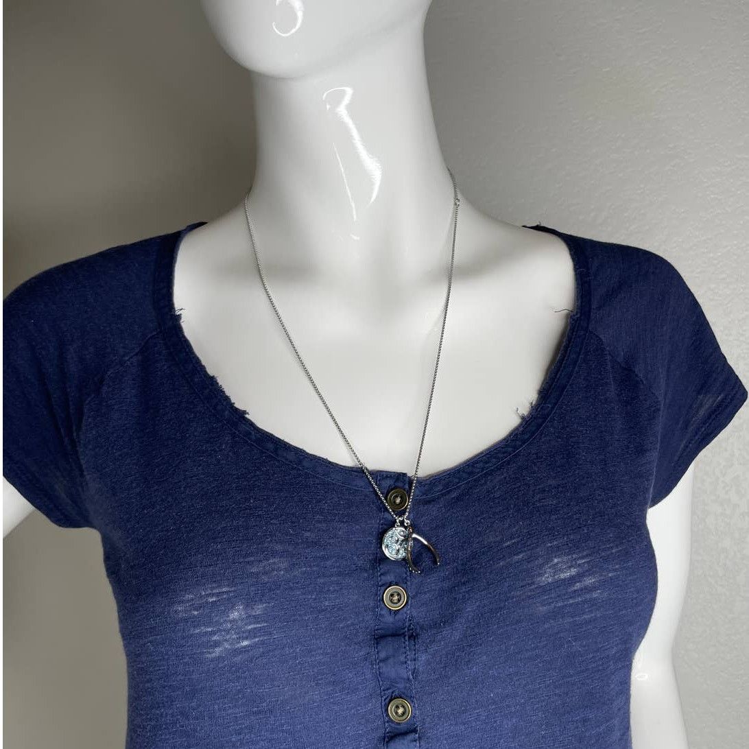 Swarovski Swarovski Unisex Om Blue Necklace Rhodium plated Size ONE SIZE - 6 Thumbnail