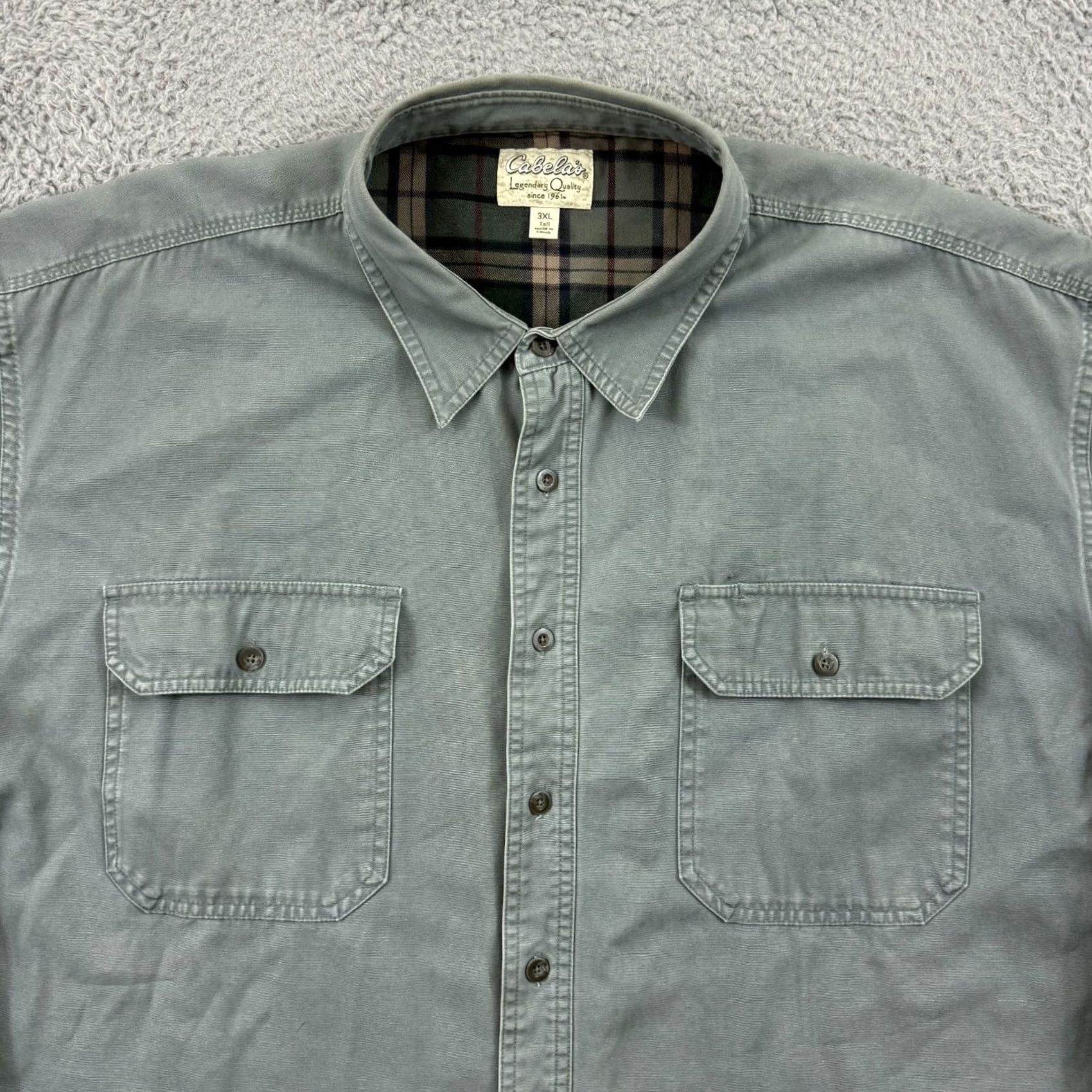 Vintage Cabela's Shacket Mens 3XLT Long Sleeve Flannel Lined Button Up Pocket Heavy USA Shirt Adult 3XL Tall Blue Solid Vintage No N/A Size US XXL / EU 58 / 5 - 4 Thumbnail