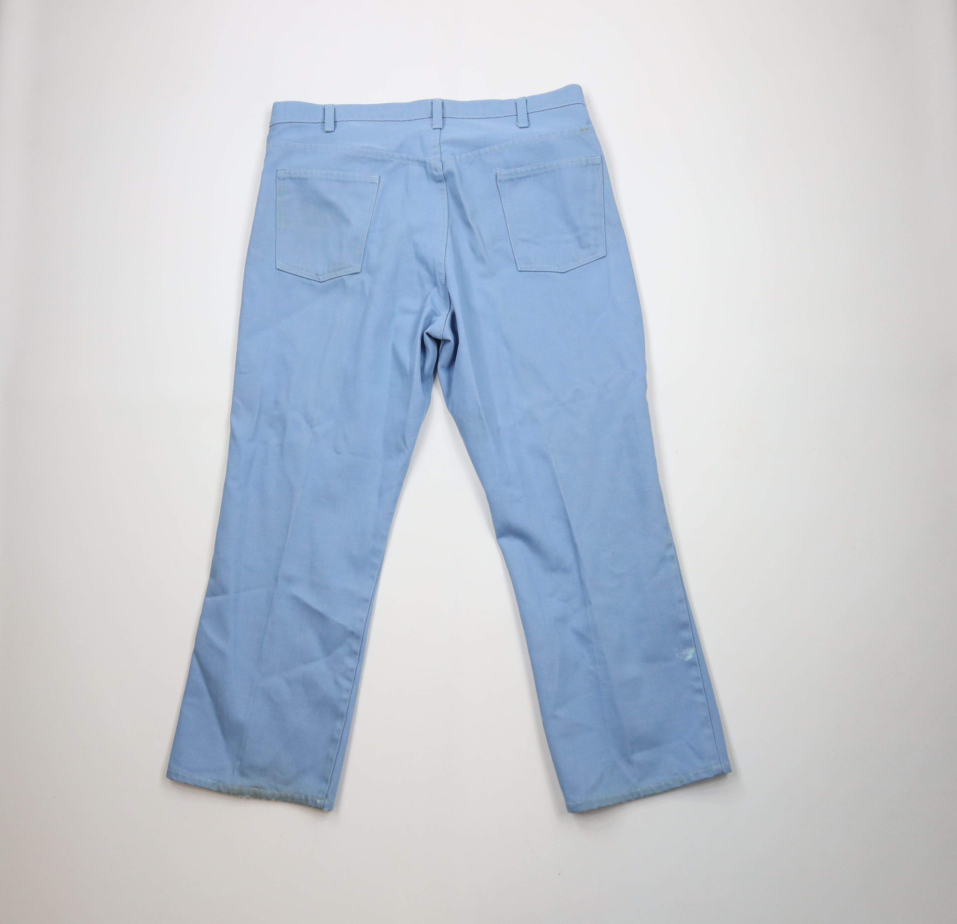 Vintage Vintage 70s Streetwear Flared Wide Leg Denim Jeans Blue USA Size US 38 / EU 54 - 11 Thumbnail