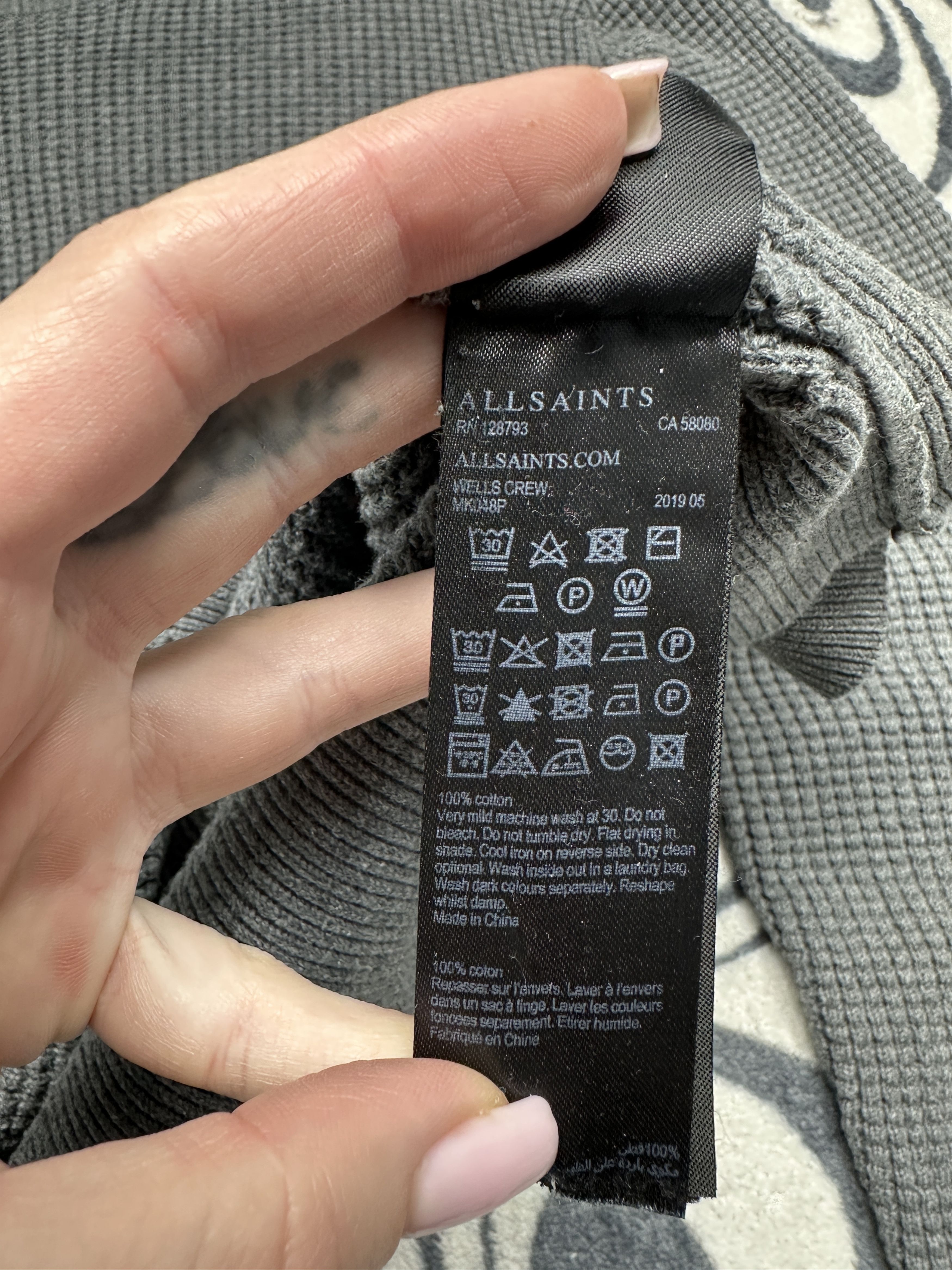 Allsaints Allsaints Mens Wells Crew Neck Knit Sweater Size US L / EU 52-54 / 3 - 5 Thumbnail