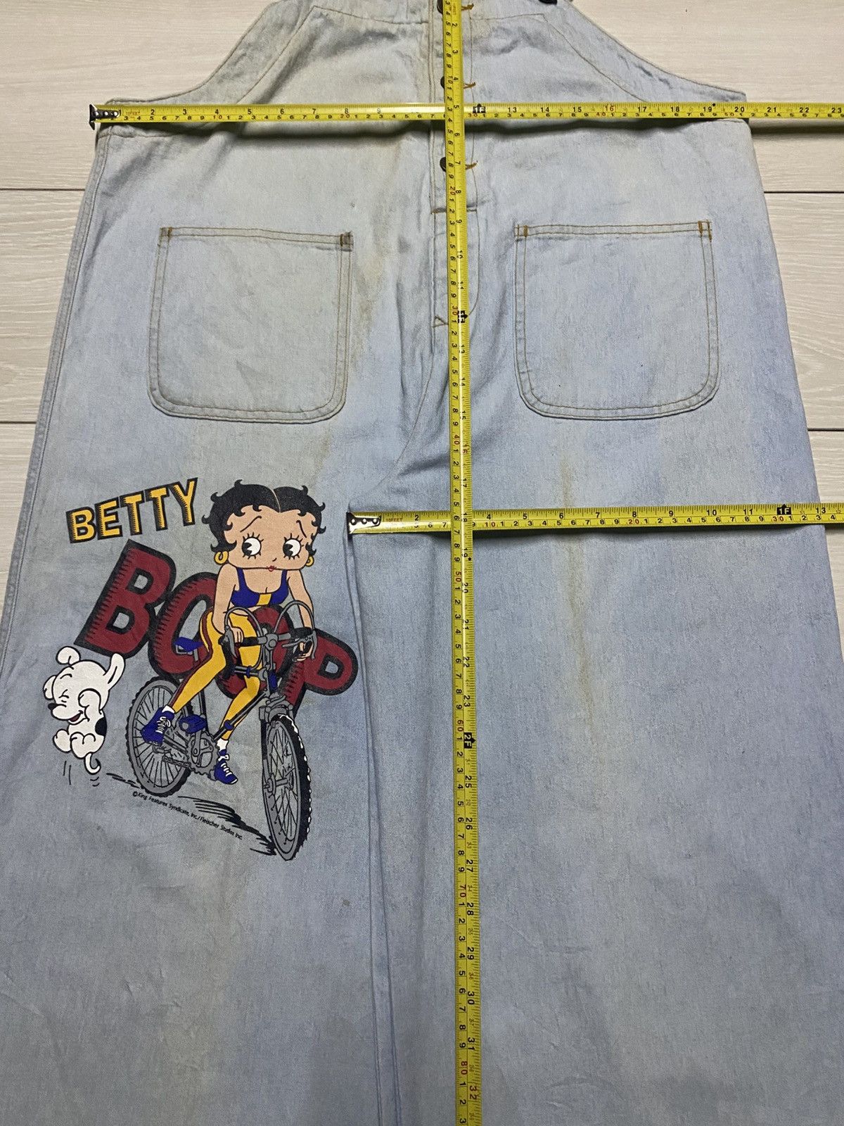 Japanese Brand Vintage Betty Boop Grunge Baggy Overall Denim Size US 33 - 15 Thumbnail