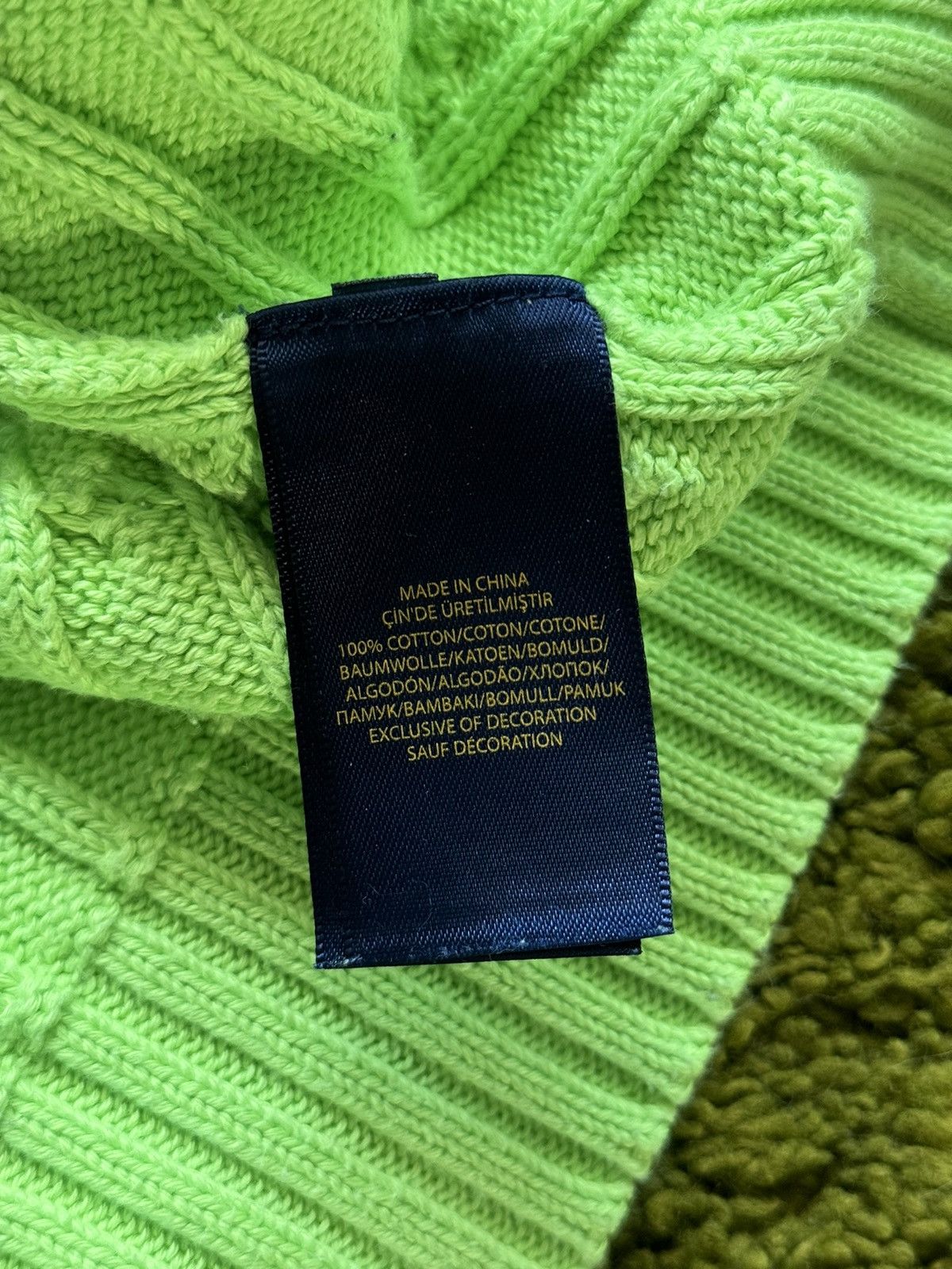 Designer × Polo Ralph Lauren Polo Ralph Lauren cable knit acid green sweater Size L / US 10 / IT 46 - 7 Thumbnail