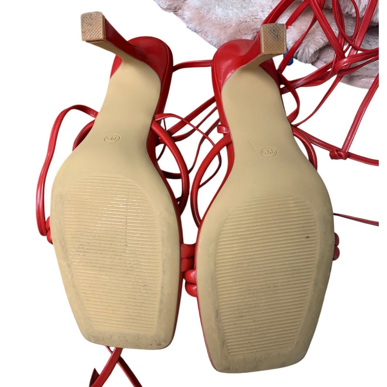 Other Mostrin Women's Size 9 Red Lace-Up Ankle Wrap Heels Size US 9 / IT 39 - 6 Thumbnail