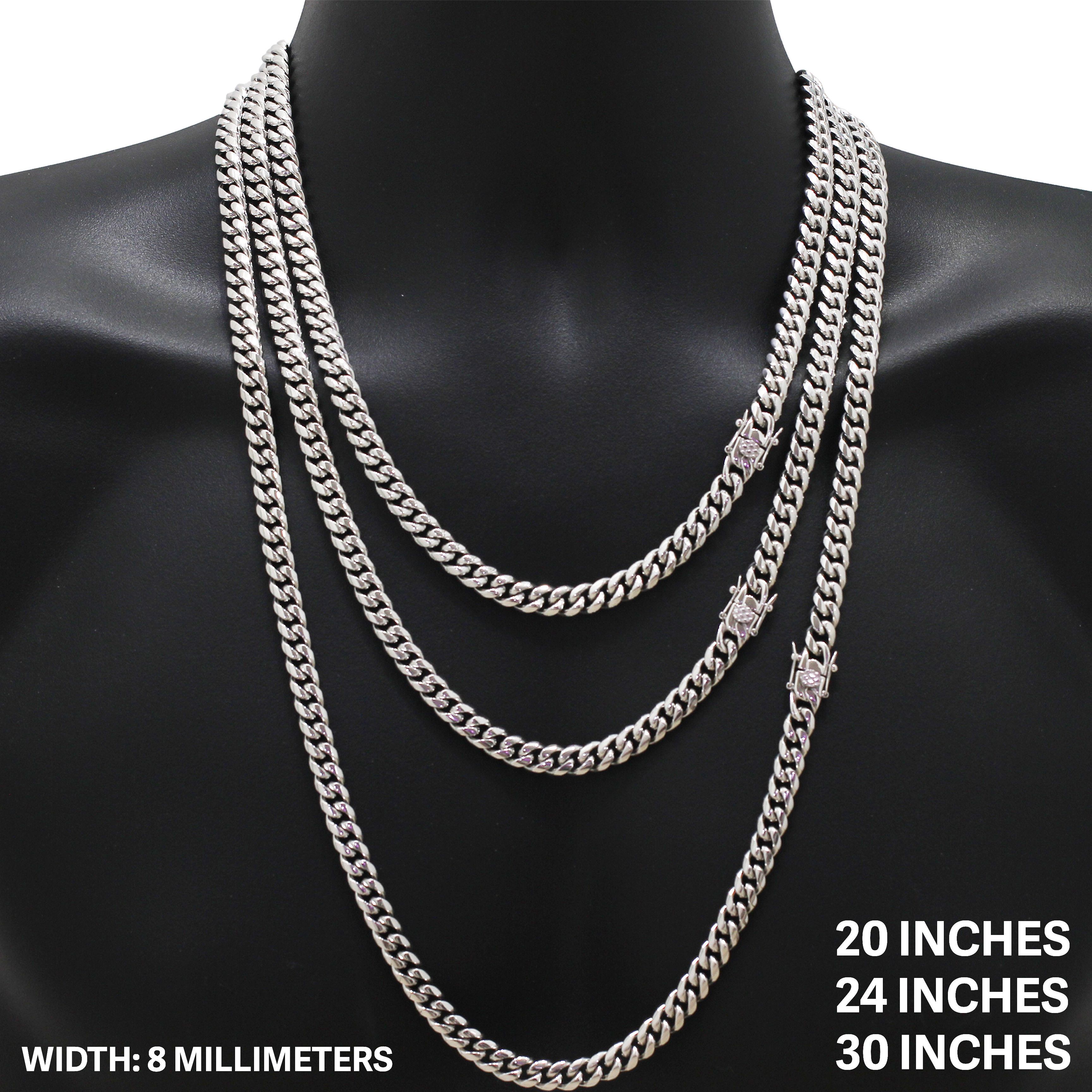Other 316L Stainless Steel 8mm Miami Cuban Link Chain Necklace 24" Size ONE SIZE - 1 Thumbnail