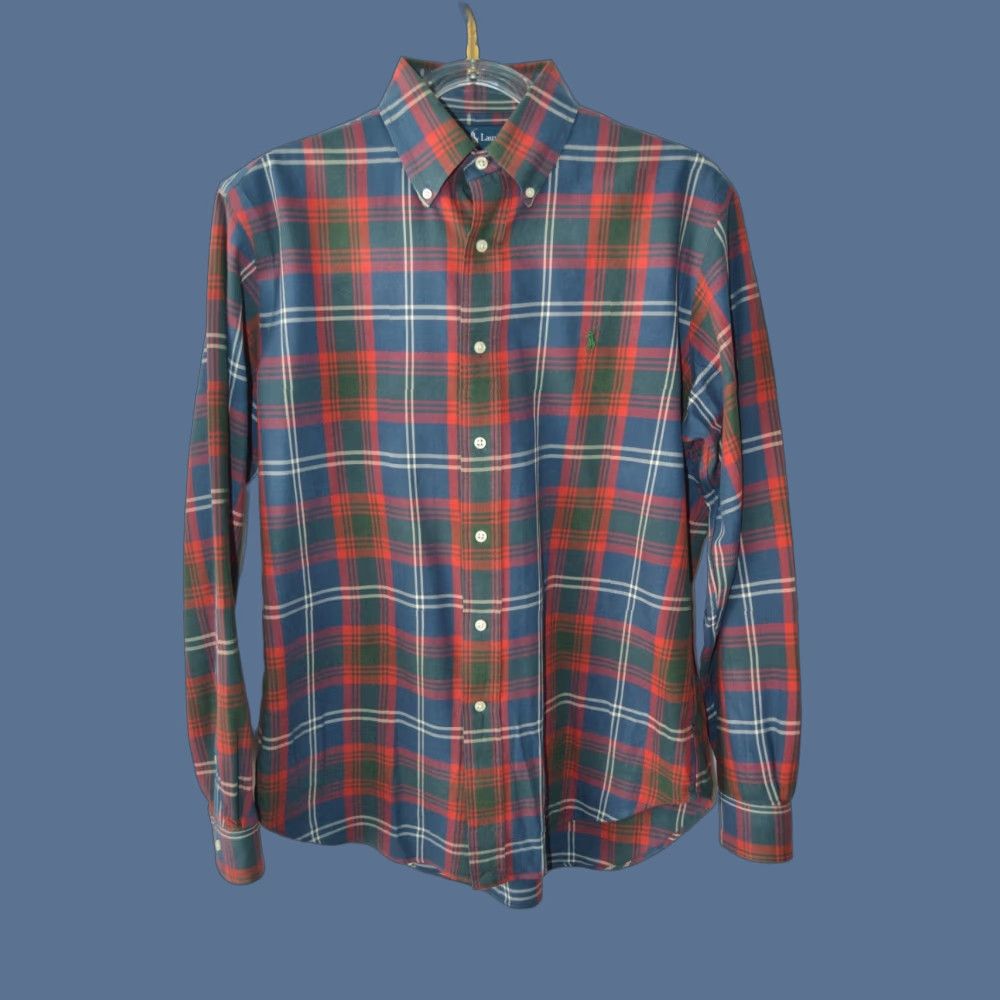 Polo Ralph Lauren VINTAGE Polo Ralph Lauren Shirt L Long Sleeve Classic Fit Flannel Red Plaid Cotton Button-Down Collar Embroidered Polo Pony Mens Size L Size US L / EU 52-54 / 3 - 1 Thumbnail