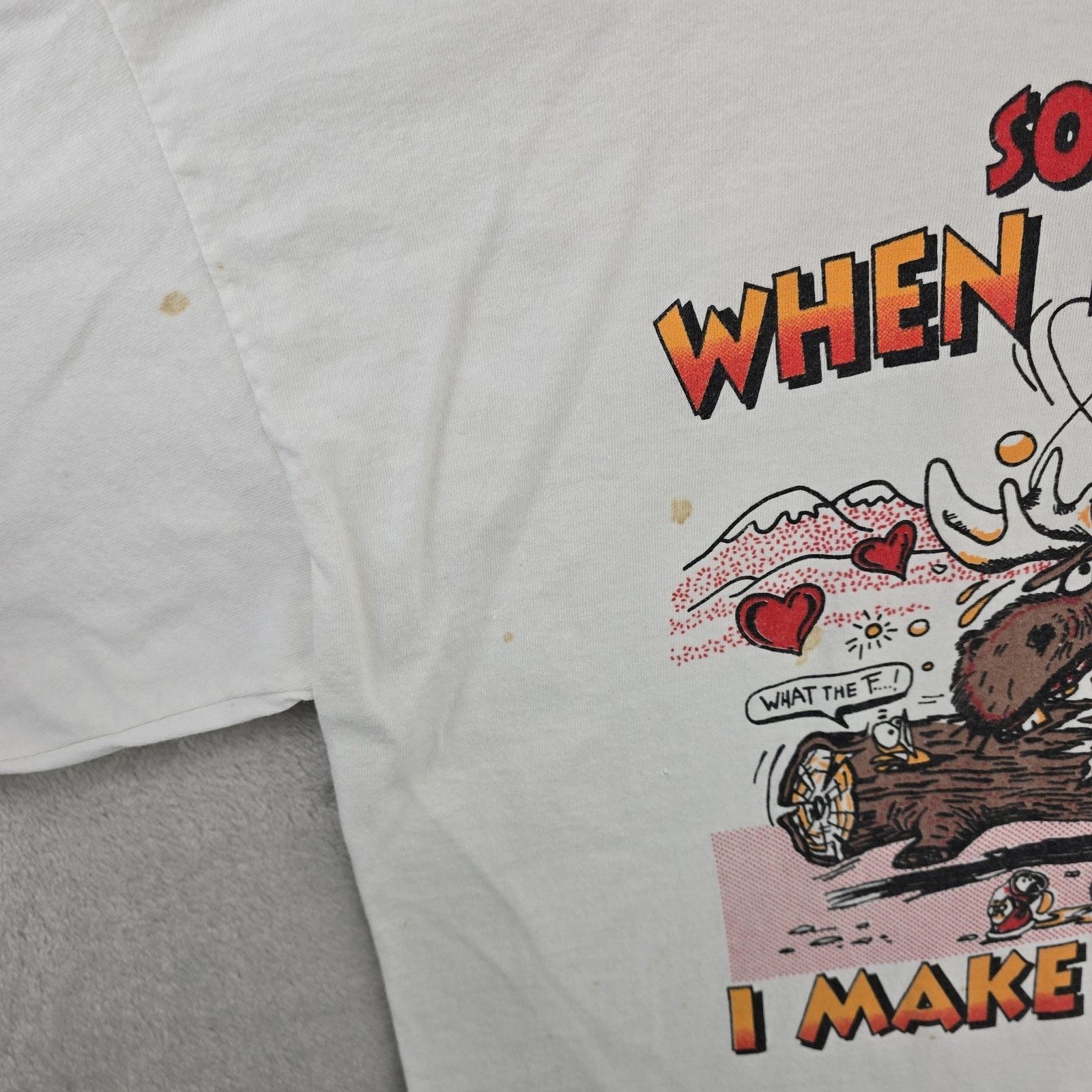 Gildan Vintage Moose Joke Shirt XL When I'm Drunk I Make Mistakes Size US XL / EU 56 / 4 - 6 Thumbnail