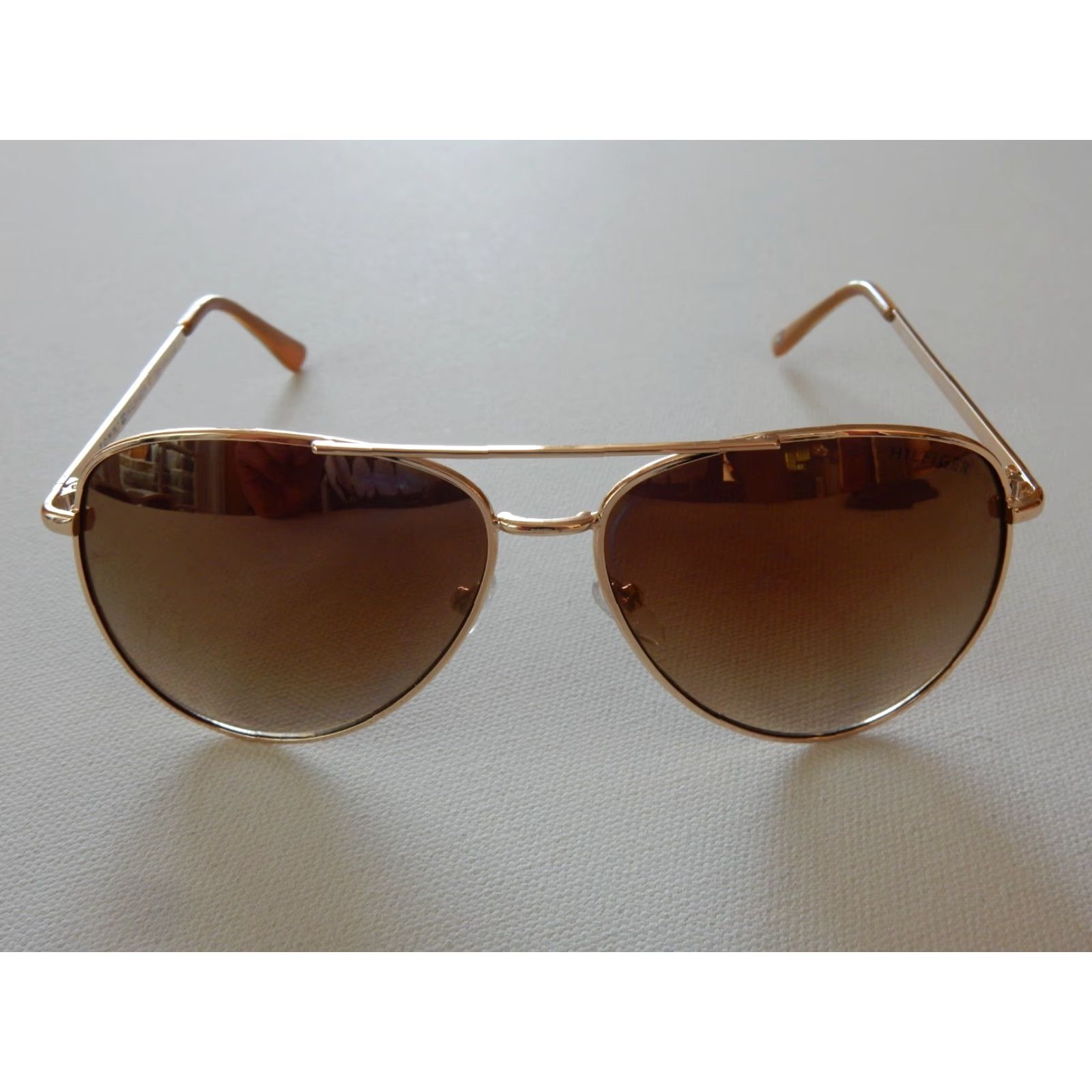 Tommy Hilfiger VINTAGE Tommy Hilfiger Aviator Sunglasses Women Adult Medium Gold Stylish 60[]14 141 Rowena WM OL491 Size ONE SIZE - 2 Thumbnail