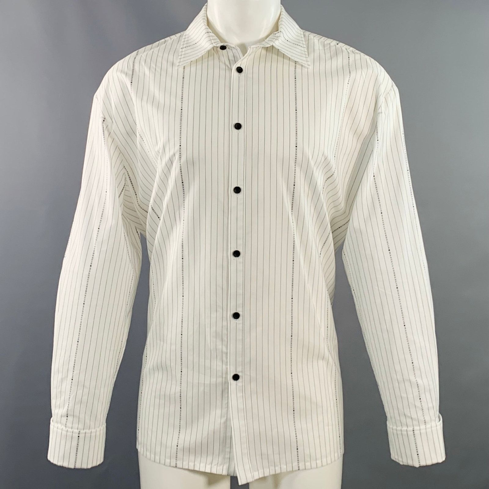 Other Size 36 White Black Logo Pinstripe Cotton Oversized Shirt Size US S / EU 44-46 / 1 - 1 Thumbnail