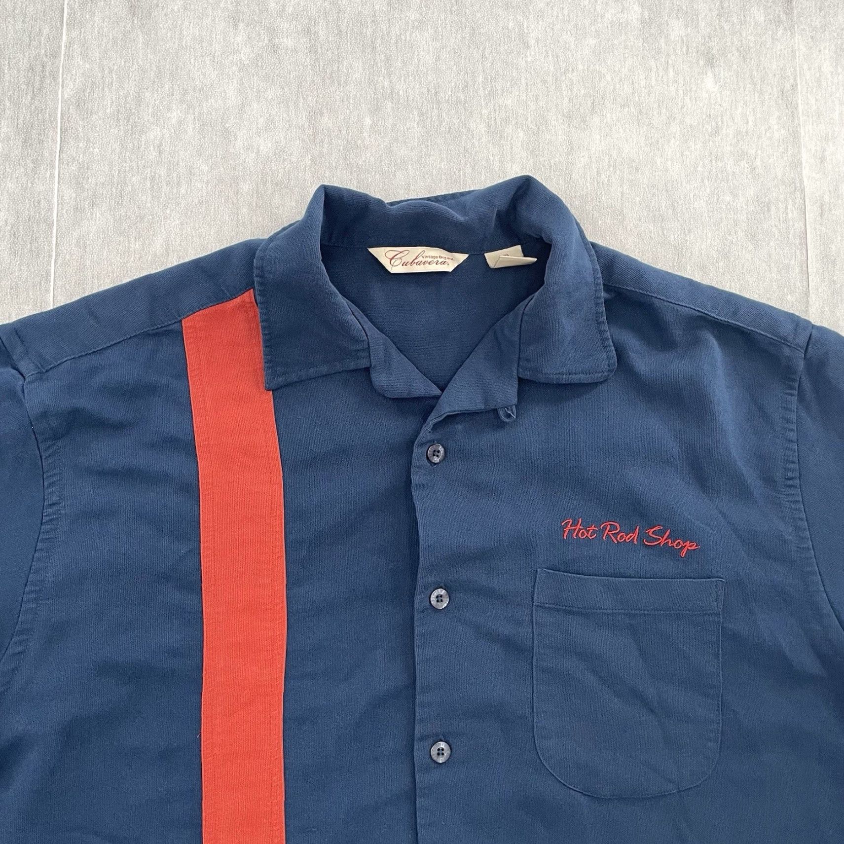 Cubavera Cubavera Shirt Adult Large Blue Hot Rod Shop Embroidered Loop Collar Mens L Size US L / EU 52-54 / 3 - 4 Thumbnail