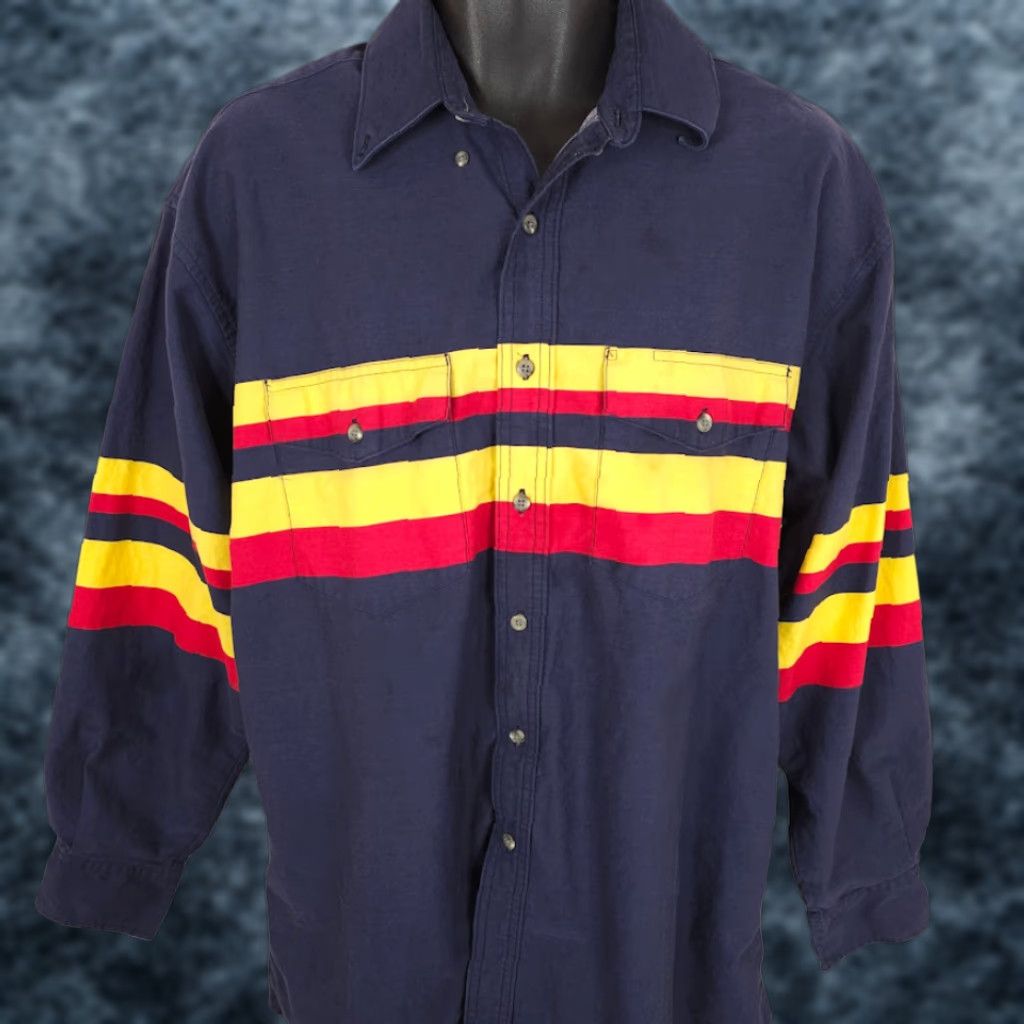 Wrangler VINTAGE Wrangler Western Shirt Mens Size XL Blue 90s Y2K Striped Size US XL / EU 56 / 4 - 1 Thumbnail