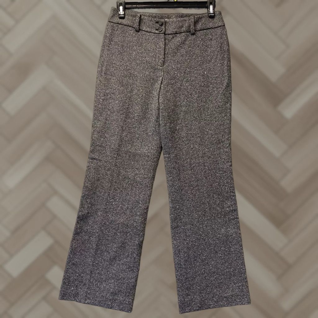 Ann Taylor Ann Taylor Dress Pants Women 6 Gray Mid Rise Bootcut Flat Front Zip Inseam 32 Regular Size 28" / US 6 / IT 42 - 1 Thumbnail