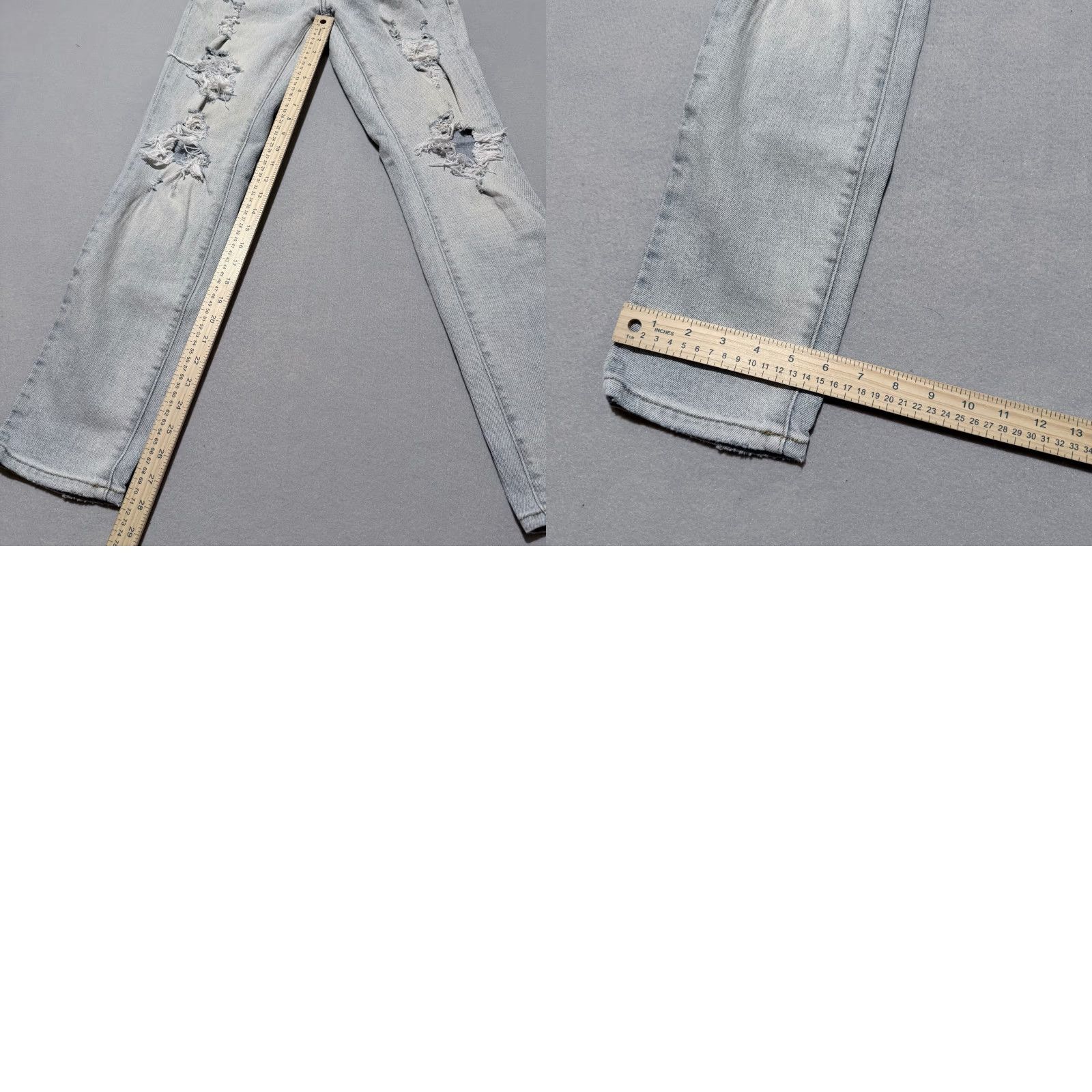 Pacsun PacSun Jeans Women's Light Wash Denim Low Rise Distressed Skinny Fit- 29x30 Size 29" - 9 Thumbnail