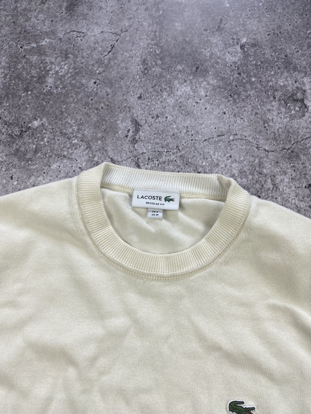 Lacoste × Vintage Lacoste Vintage Sweater Box Fit Size M Milky Wool Knit Size US M / EU 48-50 / 2 - 5 Thumbnail