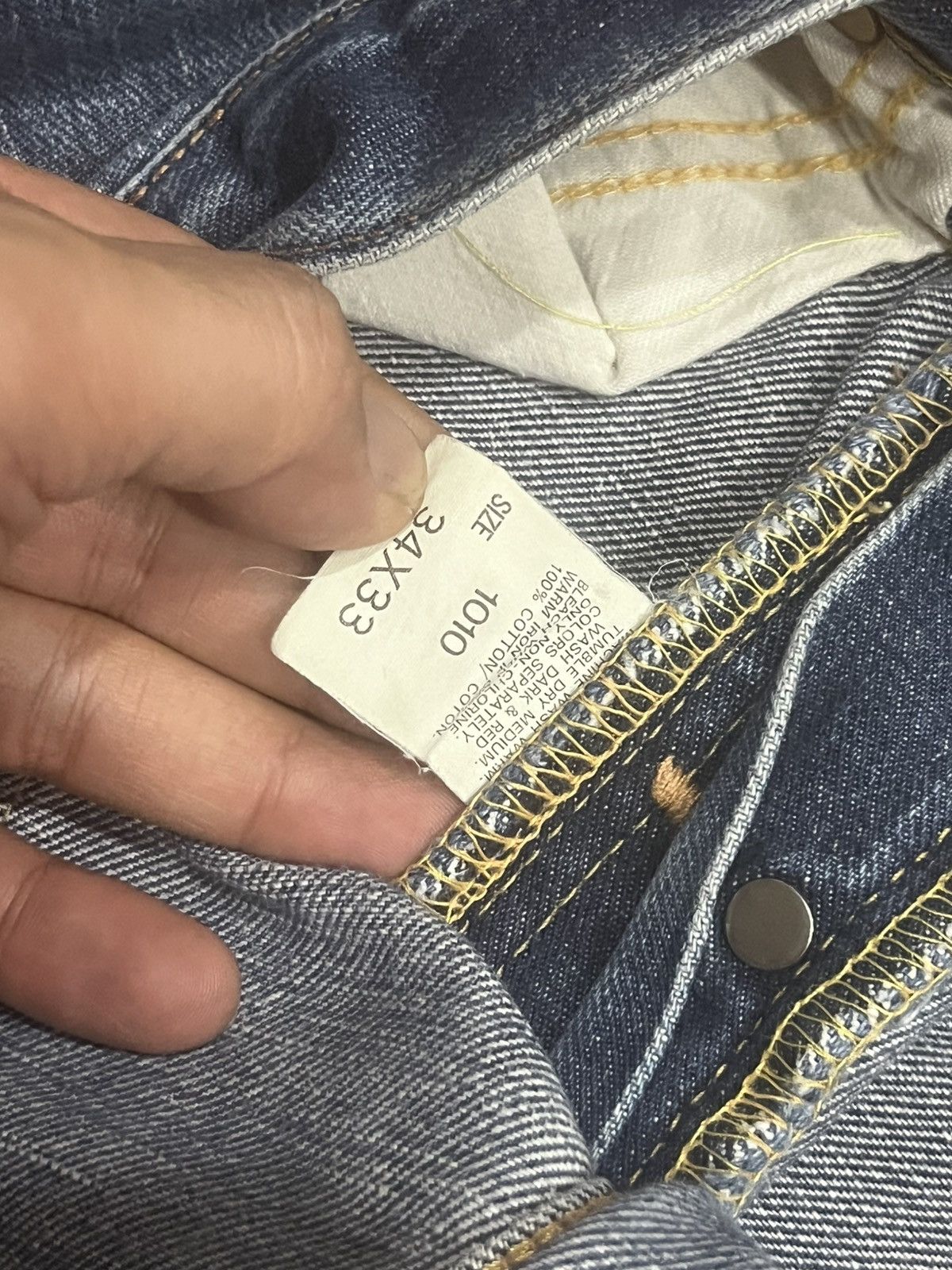 Vintage Vintage Lee Rider Union Made Sanforized Half Selvedge Jeans Size US 34 / EU 50 - 22 Thumbnail