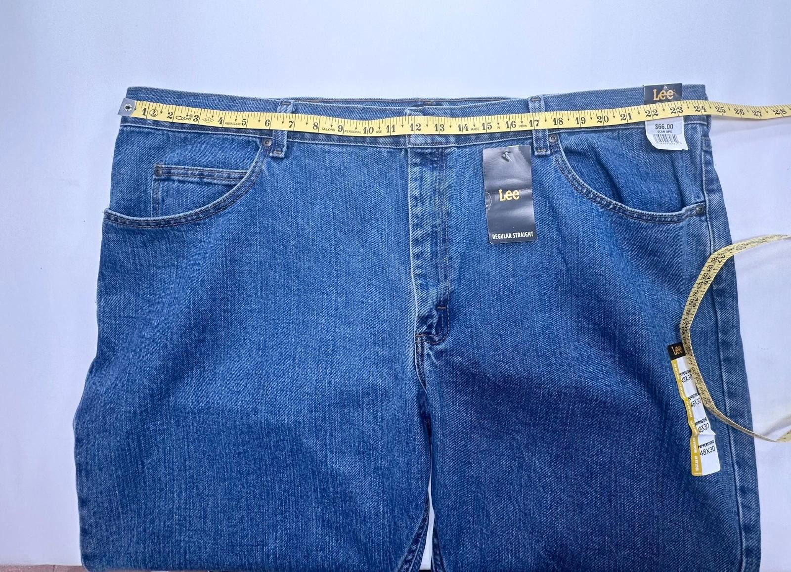 Lee Lee Regular Fit Straight Leg Denim Jeans Blue Mens 48/30 Size US 44 / EU 60 - 3 Thumbnail