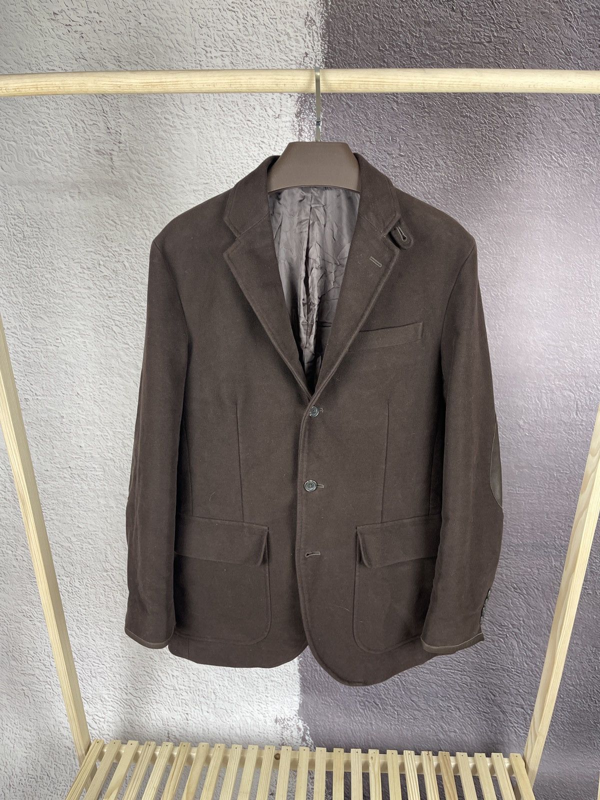 Polo Ralph Lauren Vintage Polo Ralph Lauren Brown Cotton Blazer Leather Elbows Size 40R - 1 Thumbnail