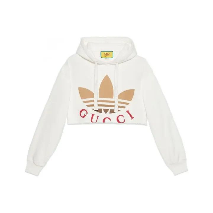 Gucci Gucci x Adidas Cropped Logo Hoodie for Women Size S / US 4 / IT 40 - 1 Thumbnail
