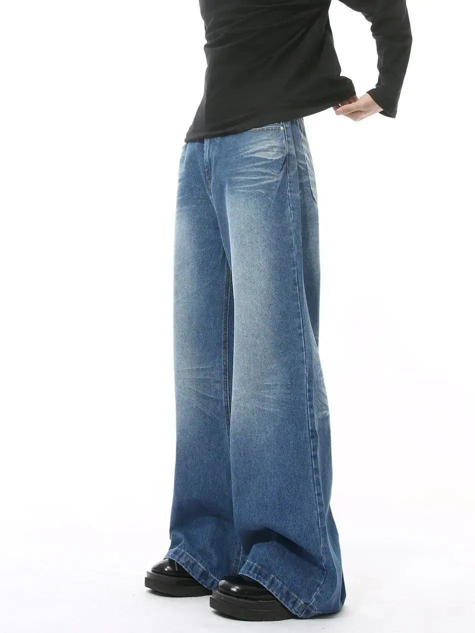 Japanese Brand Retro loose cat whisker high street jeans Size US 32 / EU 48 - 2 Thumbnail
