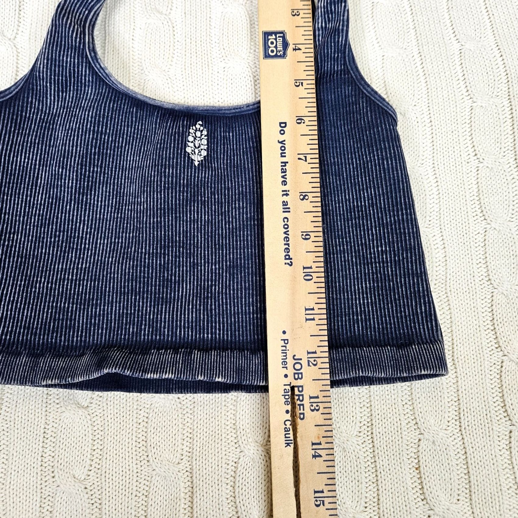 Free People Movement Free People Women's Cropped Tank Square Happiness Runs Size M/L Navy Blue Knit Nylon Spandex Casual All Seasons Tank Womens Size M / US 6-8 / IT 42-44 - 4 Thumbnail
