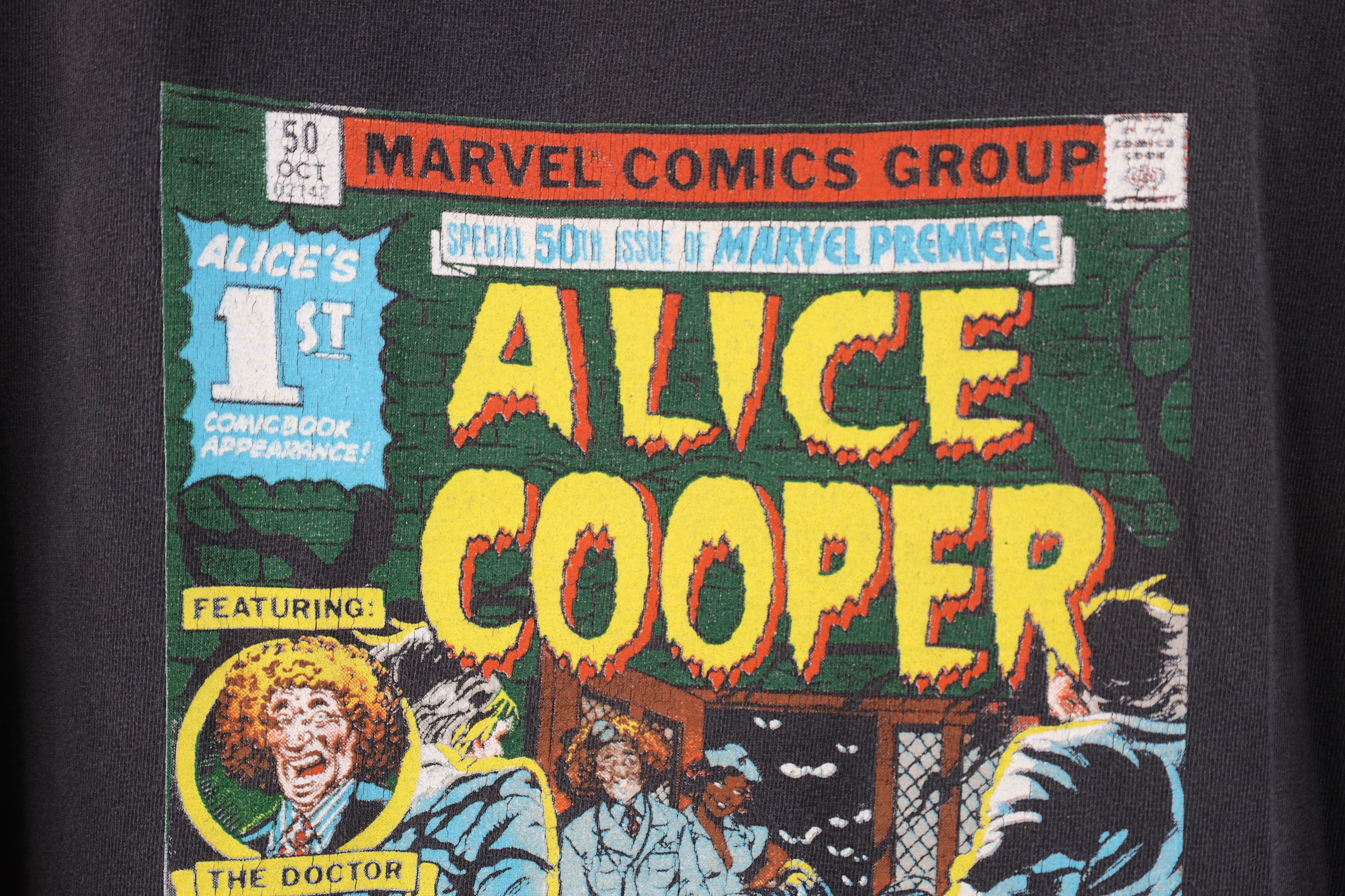Vintage Vintage 90s Marvel Comics Cooper Band Tour T-Shirt Black Size US L / EU 52-54 / 3 - 5 Thumbnail