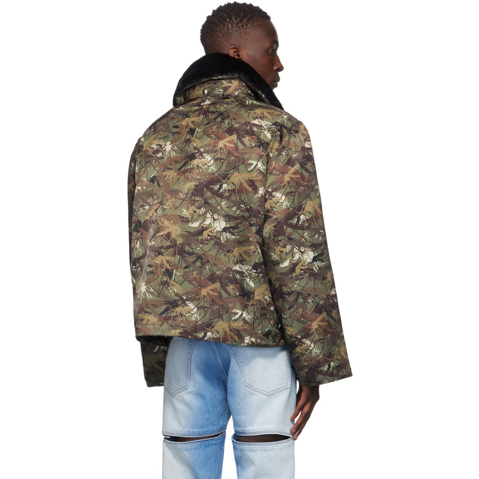 Random Identities NEW Random Identities Mile High Bomber Jacket Green/Brown Size US XXS / EU 40 - 2 Thumbnail