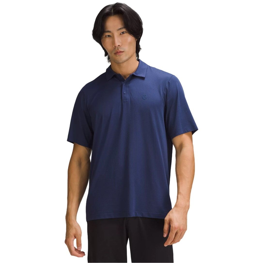 Lululemon Snap Front Performance Short Sleeve Polo Blue NWT