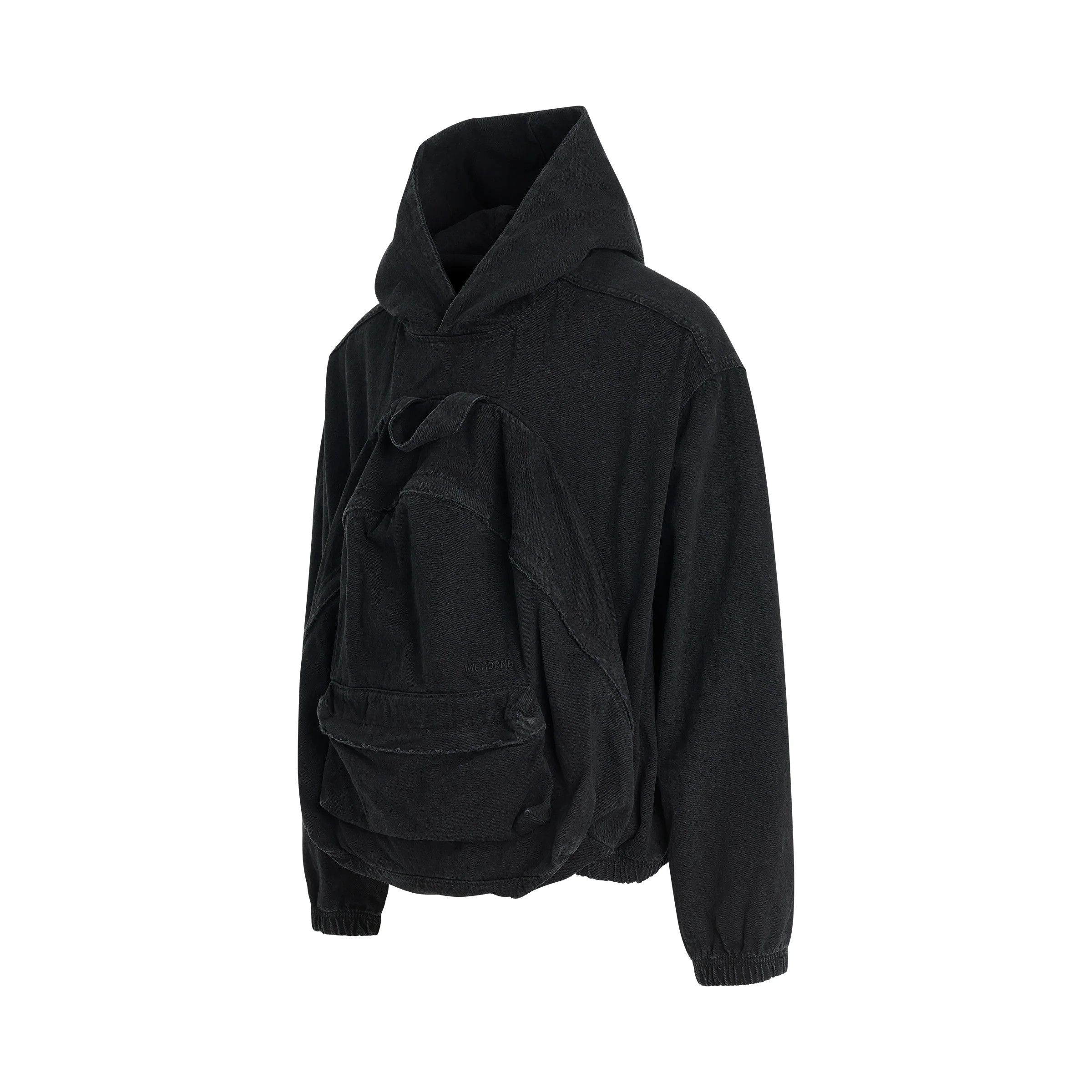 WE11DONE o1mris0824 Bag Shaped Hoodie in Black Size US S / EU 44-46 / 1 - 2 Thumbnail