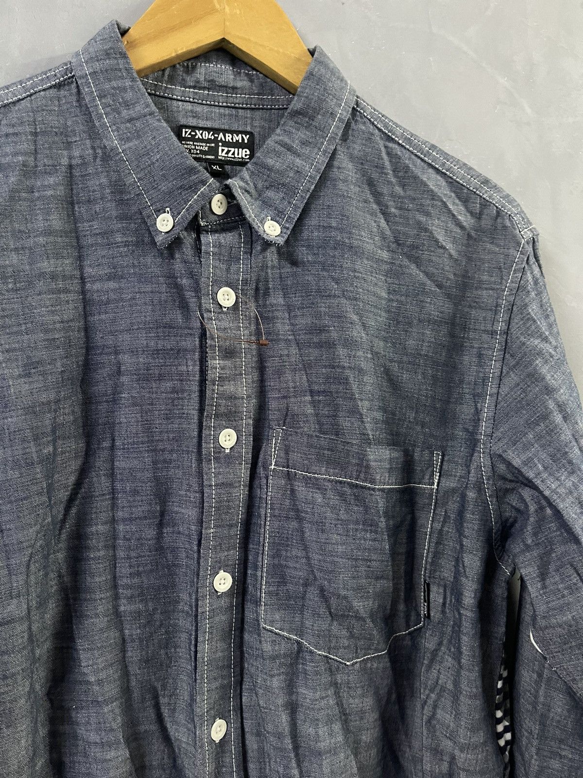 izzue IZZUE - X04 ARMY - Chambray + Camo Shirt Size US XL / EU 56 / 4 - 3 Thumbnail