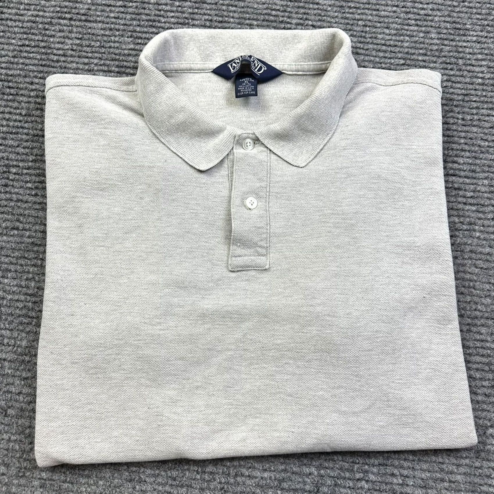 Lands' End VINTAGE Lands End Polo Shirt Men's XL Gray 100% Cotton Made In USA Polo, Short Sleeve, Collared, Regular Fit Size US XL / EU 56 / 4 - 7 Thumbnail