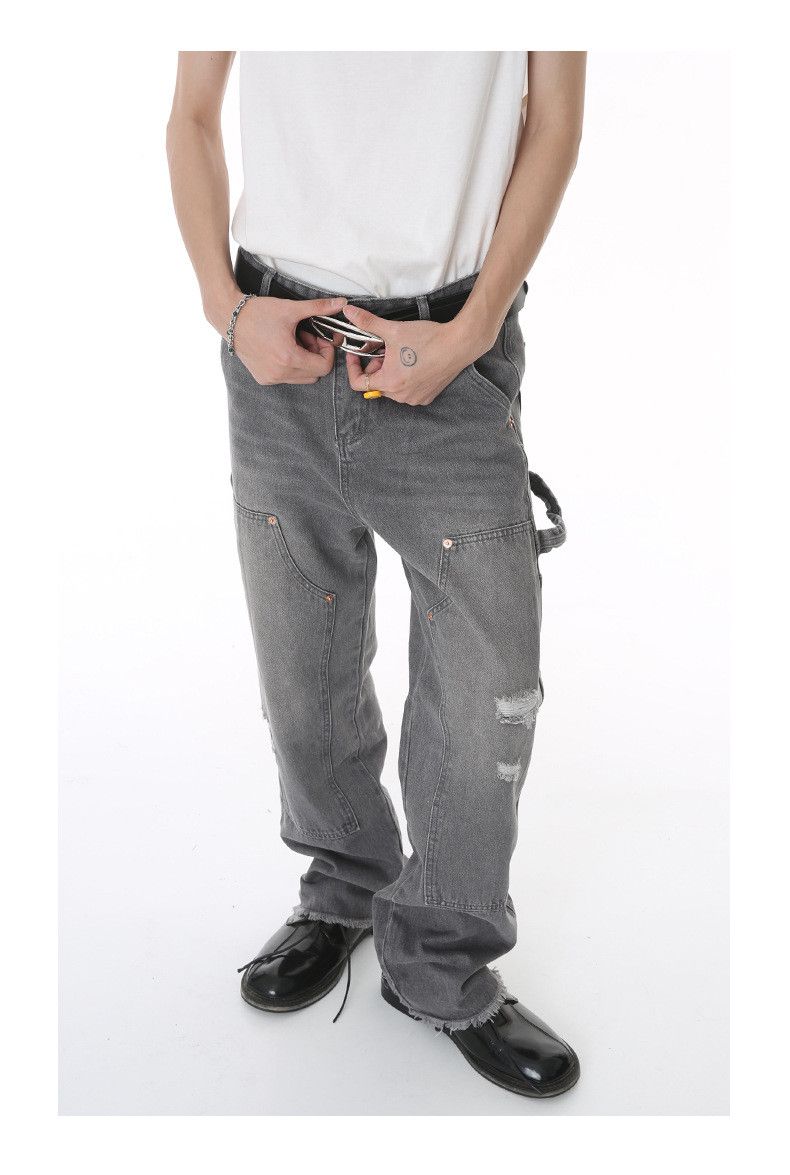 Japanese Brand Japanese retro straight leg raw edge ripped jeans Size US 32 / EU 48 - 2 Thumbnail