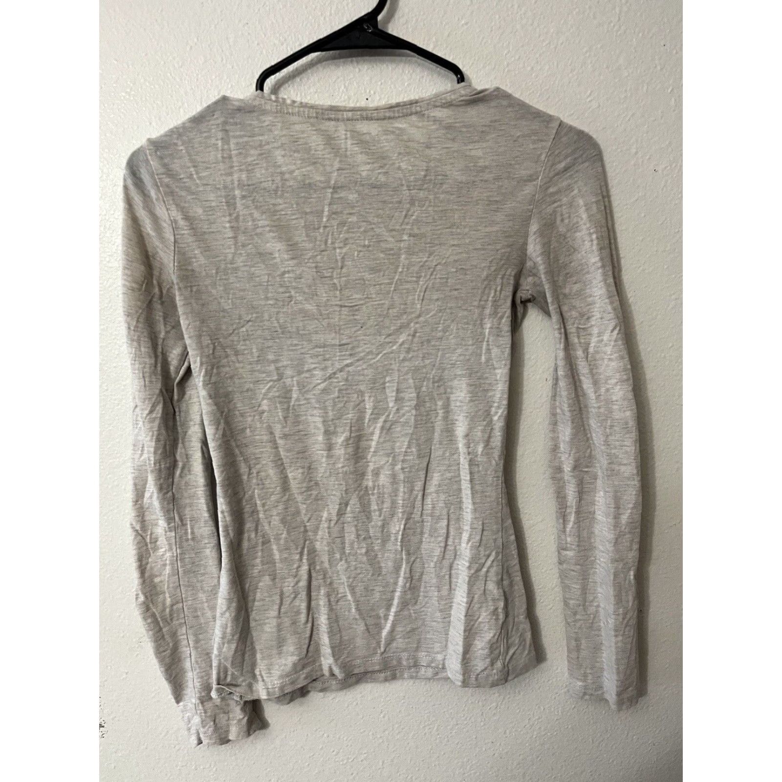 Vintage VINTAGE Atmosphere The Stretch Crew T-Shirt Women Long Sleeve Beige Size 0 Sweetheart Cut Out Stretch 25.75in Womens Size XS / US 0-2 / IT 36-38 - 3 Thumbnail