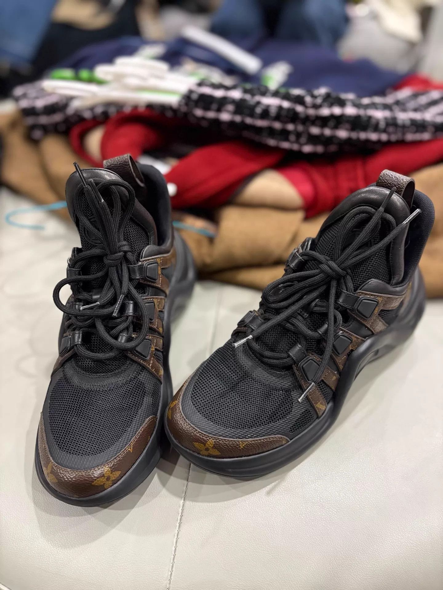 Louis Vuitton LV full Monogram color-blocked classic dad sneakers 38 9/10 Size US 7.5 / IT 37.5 - 1 Thumbnail