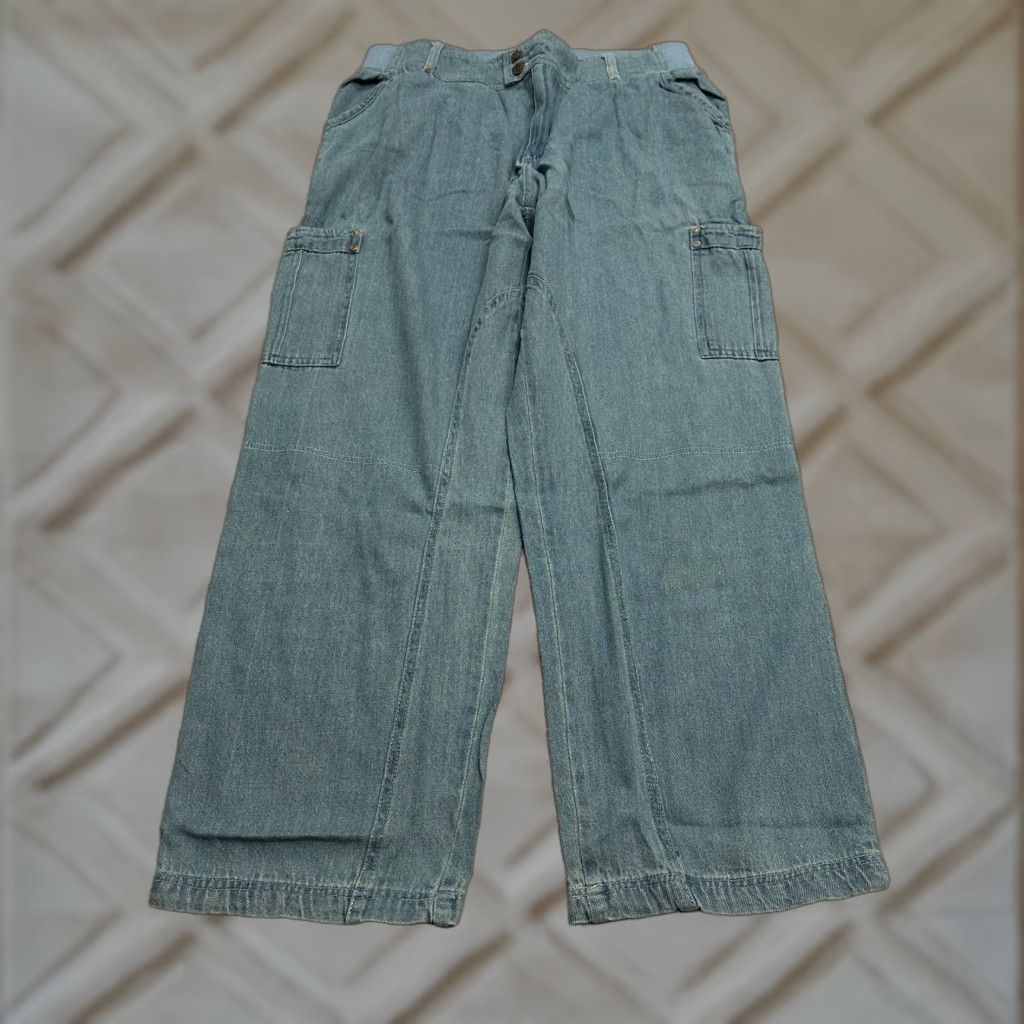 Vintage Woman Within Jeans Women 16W Blue Cargo Straight 34x29 Modern Fit Size 38" / US 16 / IT 52 - 1 Thumbnail