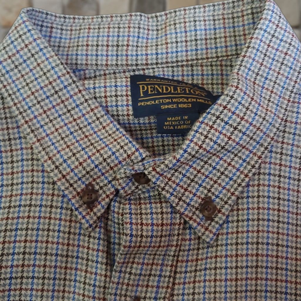 Pendleton VINTAGE Pendleton Shirt Men L Brown Plaid Herringbone Wool 100% Virgin Wool Button-Down Collared Workwear Preppy Size US L / EU 52-54 / 3 - 1 Thumbnail