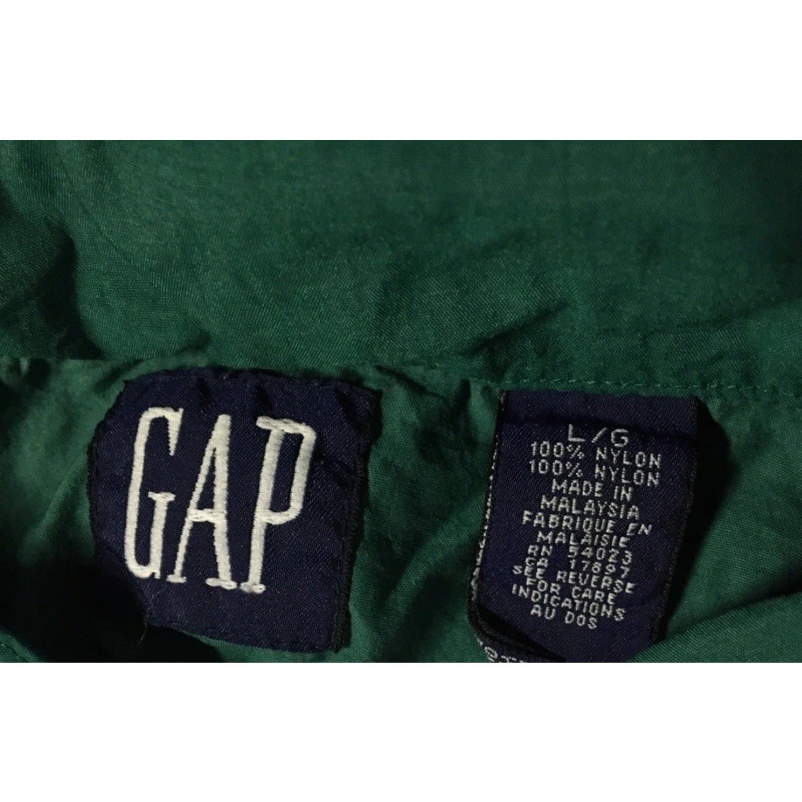 Quiksilver Vtg 90s GAP Striped Jacket L Anorak Surf Skate Vaporwave Grunge OP Quiksilver Windbreaker 1/4 Zip Hooded Pockets Green Mens Jacket Size US L / EU 52-54 / 3 - 7 Thumbnail