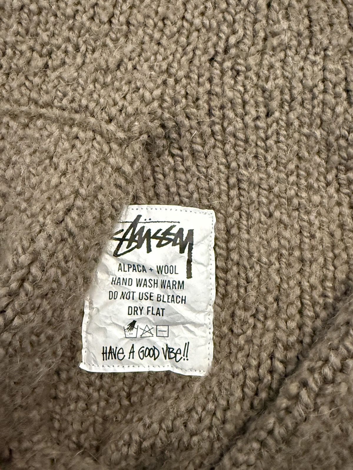 Stussy Stussy Chunky Knit Zip Hoodie (Fossil) Size US S / EU 44-46 / 1 - 3 Thumbnail