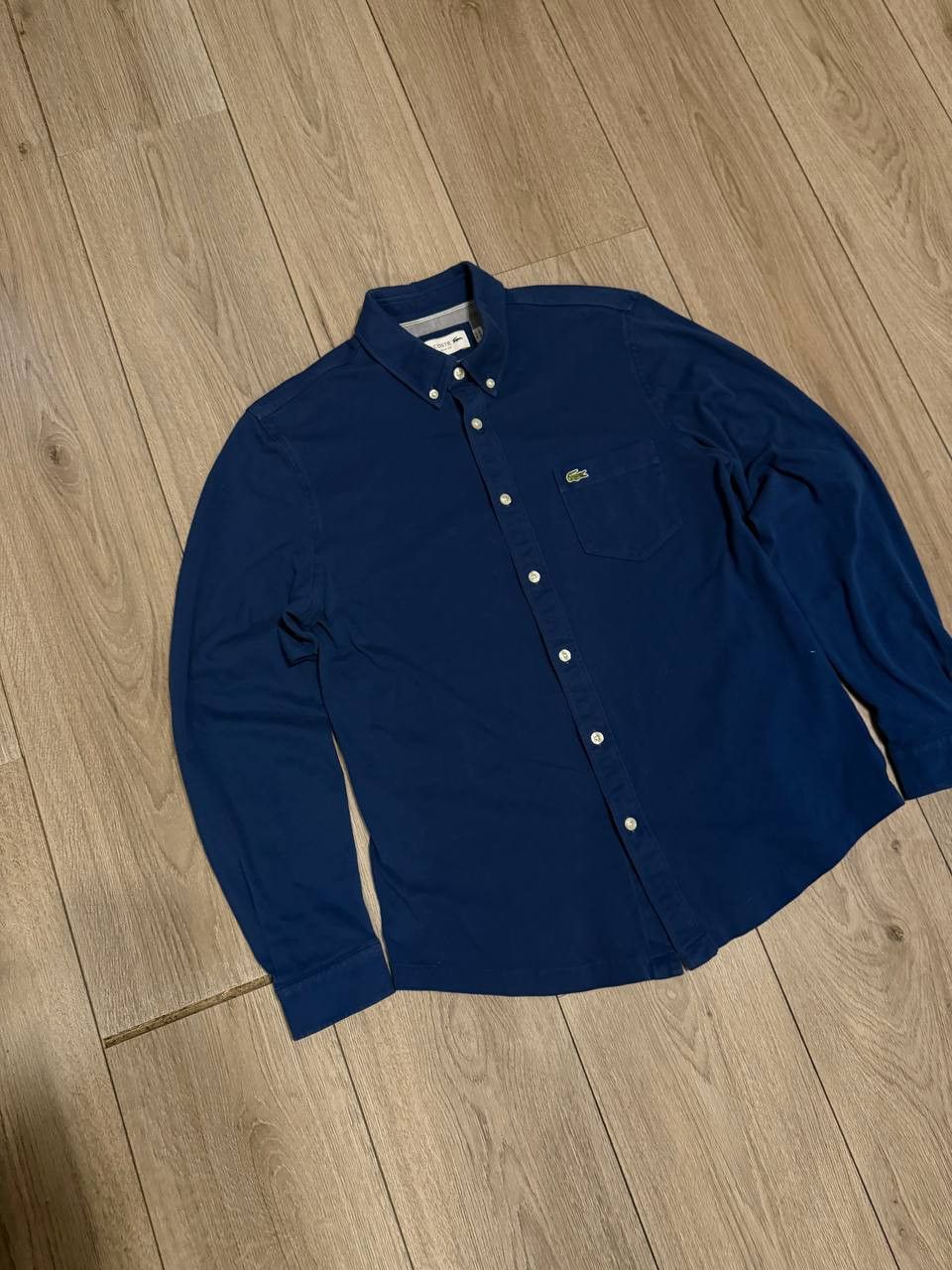 Lacoste Lacost shirt long sleeve mens M/L Blue Cotton Size US M / EU 48-50 / 2 - 2 Thumbnail