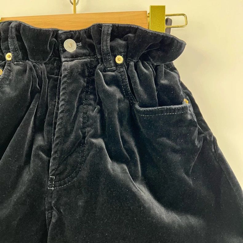 Prada Miumiu Black Velvet Puff Shorts 36码 -2505 Size 35" - 3 Thumbnail