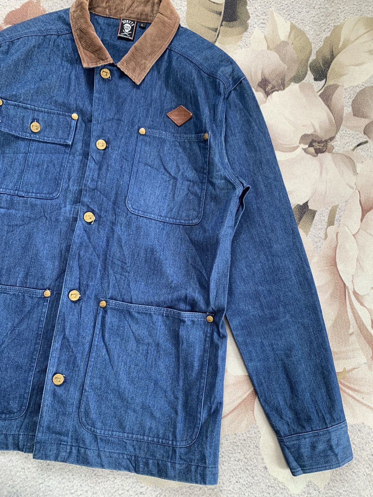 Japanese Brand Donuts 45 Buttons HANDMADE Denim Jacket Size US L / EU 52-54 / 3 - 3 Thumbnail