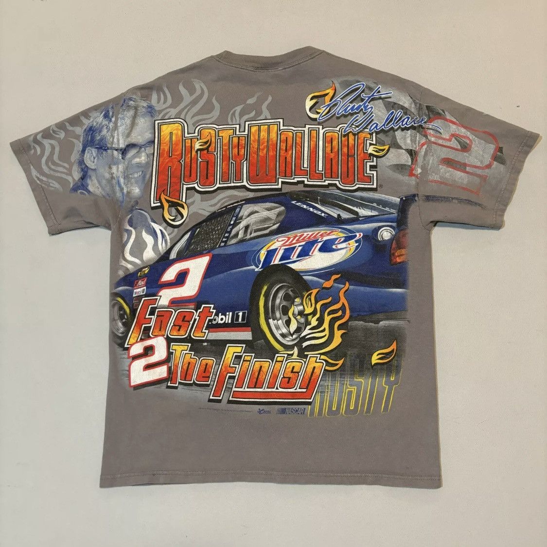 Vintage VTG 90s NASCAR Rusty Wallace All Over Print T-Shirt Miller L Size US L / EU 52-54 / 3 - 2 Thumbnail