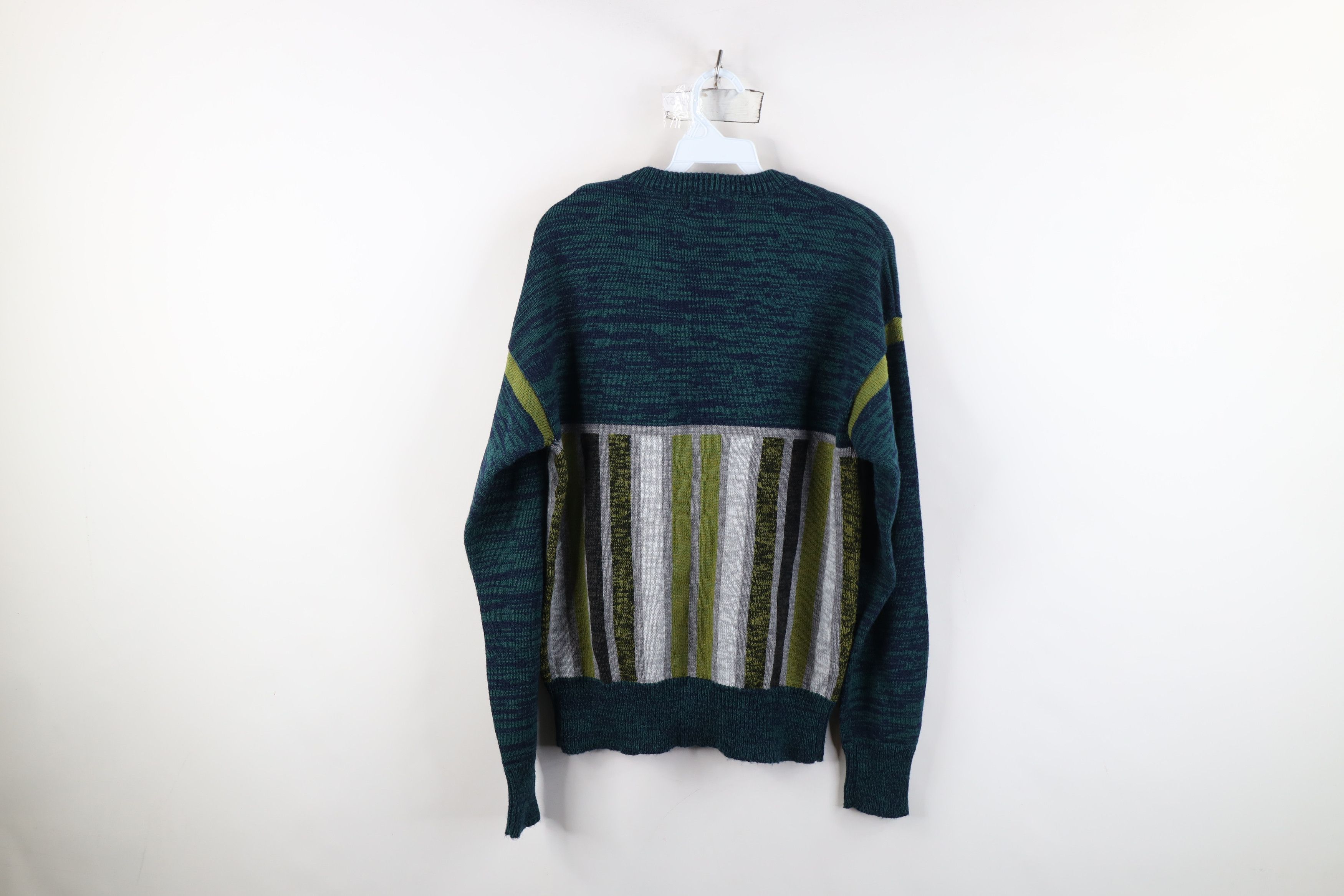 Vintage Vintage 70s Mid Century Modern MCM Leaf Knit V-Neck Sweater Size L / US 10 / IT 46 - 10 Thumbnail