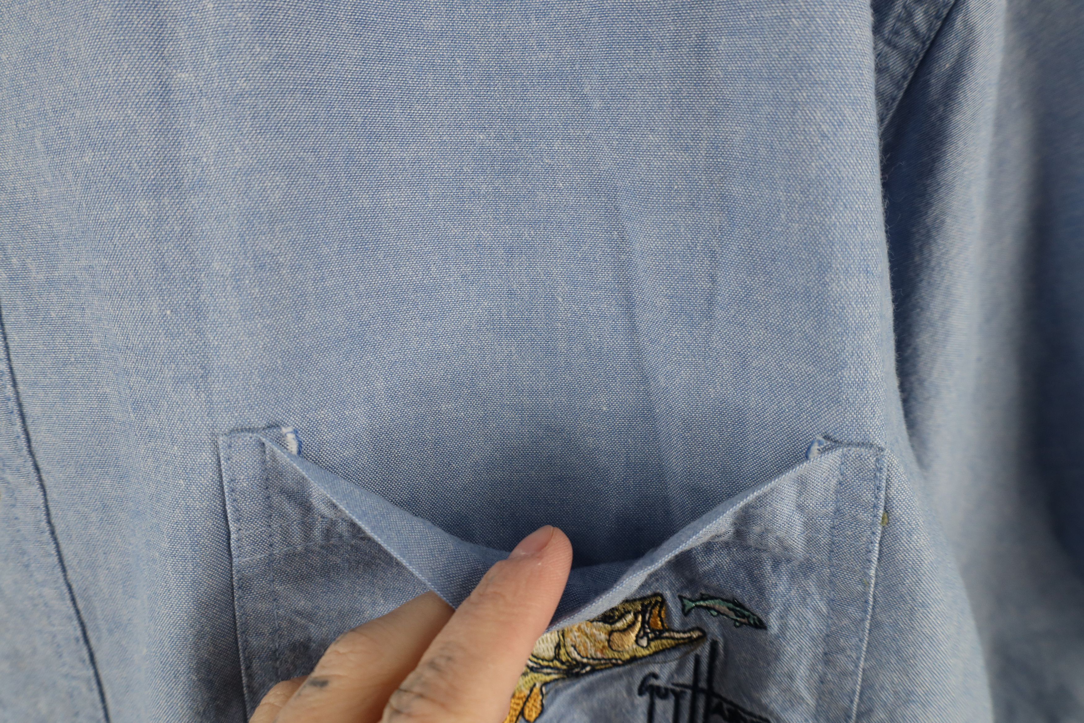 Guy Harvey × Vintage Vintage 90s Guy Harvey Short Sleeve Button Down Shirt Blue Size US XL / EU 56 / 4 - 5 Thumbnail