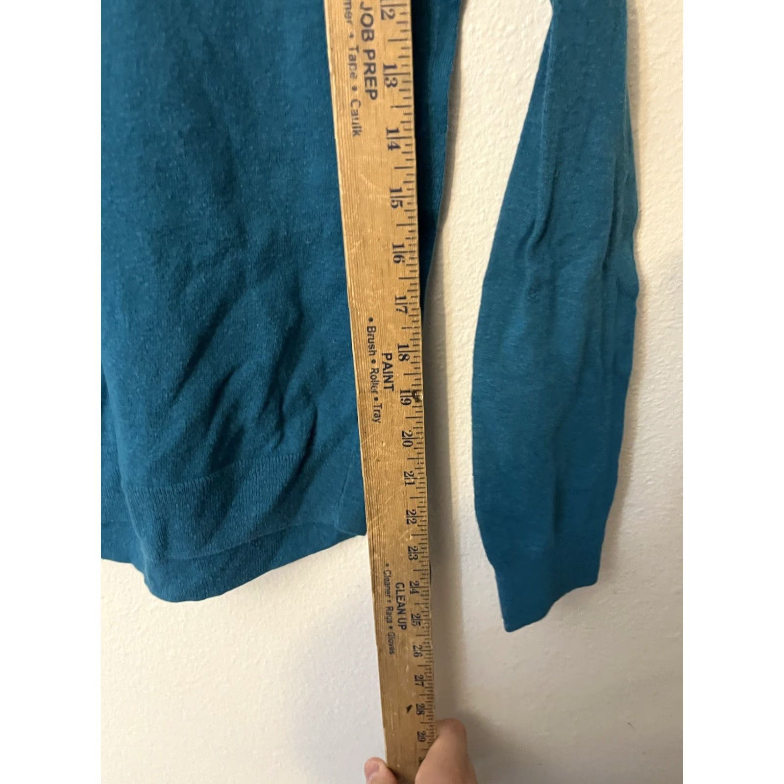 Gap Gap Women Solid V-Neck Long Sleeve Blue Size S T-Shirt Size S / US 4 / IT 40 - 4 Thumbnail