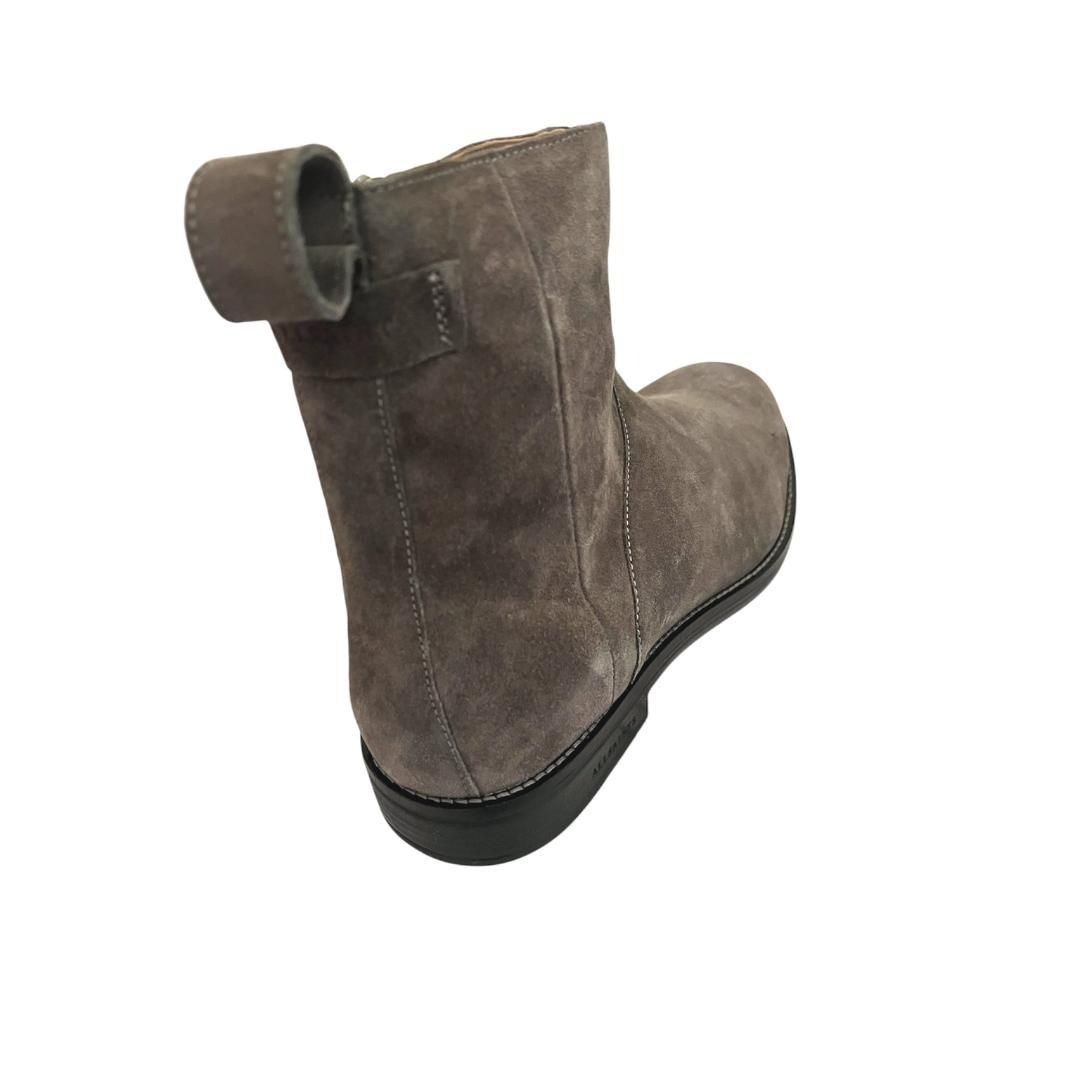 Allsaints AllSaints Mens Grey Suede Hollow Side Zip Leather Ankle Boot Size US 10 / EU 43 - 4 Thumbnail