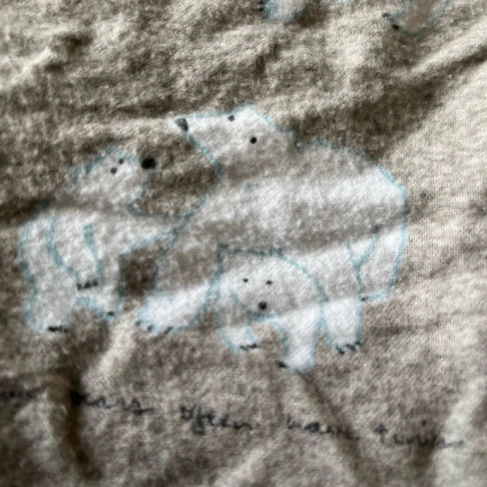 The Unbranded Brand MunkiMunki grey flannel polar bear print pajama set, size Lg Size L / US 10 / IT 46 - 8 Thumbnail