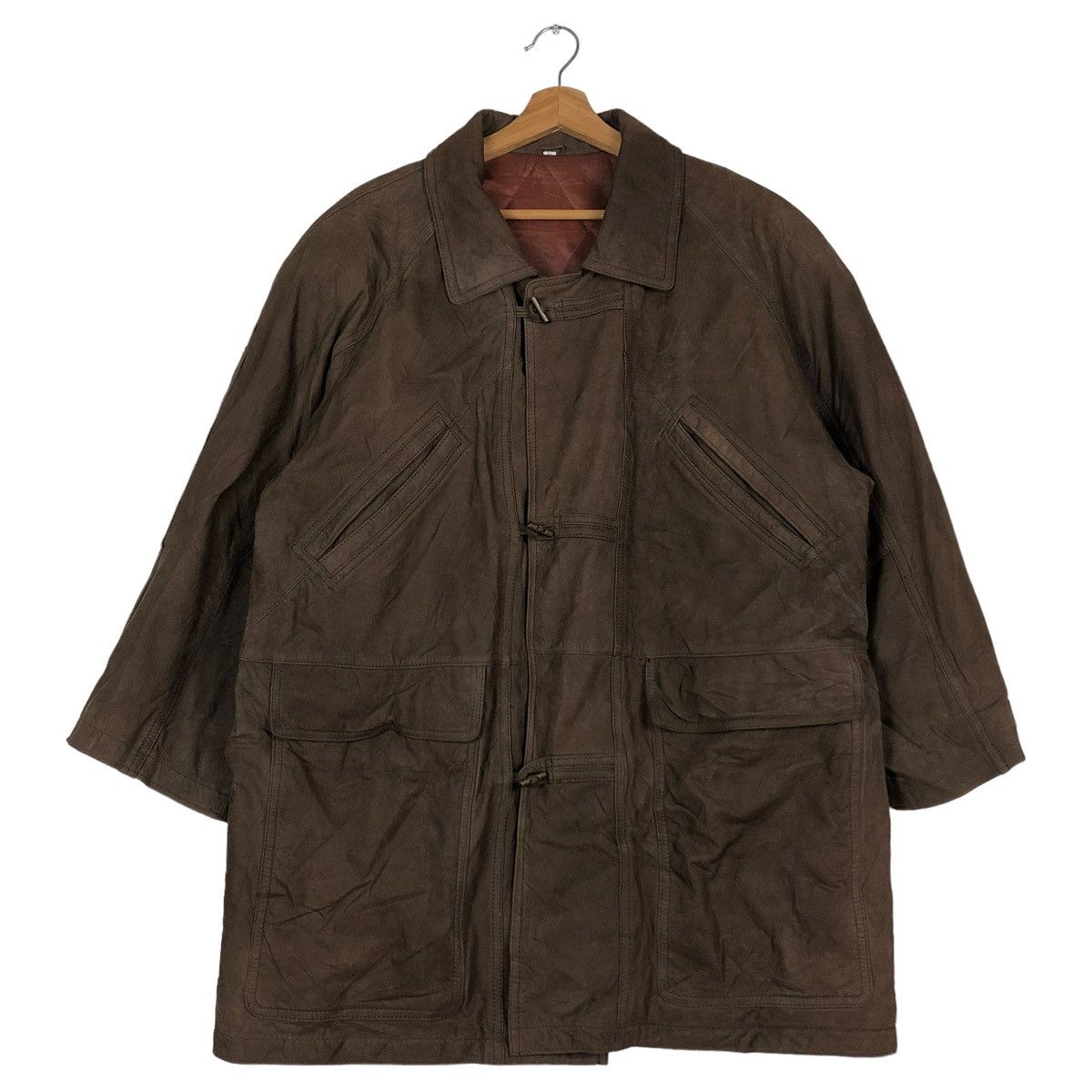 Japanese Brand 🔥VINTAGE FLY LEATHER JACKET ISSEY MIYAKE DESIGN Size US L / EU 52-54 / 3 - 1 Thumbnail