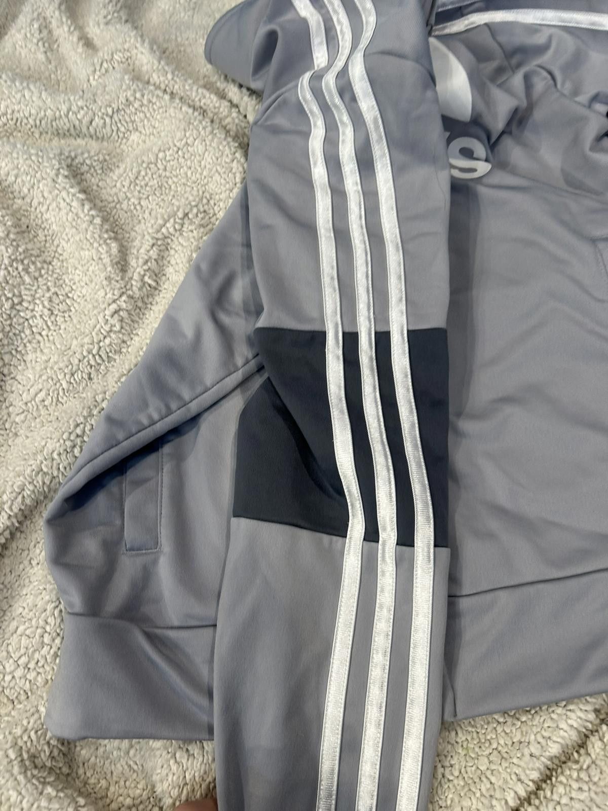 Adidas Adidas Gray Track Jacket with White Stripes and Logo Size US M / EU 48-50 / 2 - 3 Thumbnail