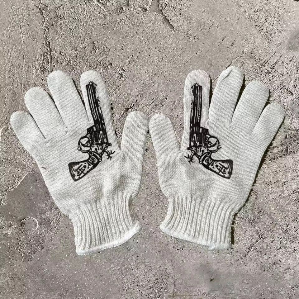 Other Gothic Punk Streetwear Y2k Graphic Gloves Size ONE SIZE - 4 Thumbnail